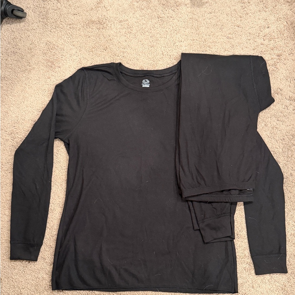 Women’s Fruit of the Loom Black Thermal Top XL